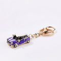 Enamel Mini Car Model Metal Keychain Gold Ring Clasp view 6