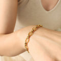 Oval Link Chain Necklace And Bracelet Gold Or Steel view 8