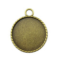 Round Bezel Pendant Trays in Two Antique Metal Finishes view 3