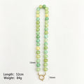 Marbled 12mm Round Bead Necklace With Six Colorways view 6