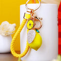 Jeweled Lemon and Citrus Keychains with Braided Wrist Loop Options view 1
