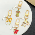 Jumping Dog and Bone Enamel Clasp Keychains in 16 Designs view 4