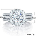 Round Halo Three-Band Ring Set In Four Color And Finish Variants view 5