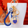 Pearl Heart Fortune Pouch Keychains with Braided Wrist Loop Options view 10
