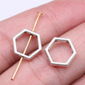 11x11mm 0.78g Multi Color Zinc Alloy Hexagon Honeycomb Pierced Bead for Jewelry Making