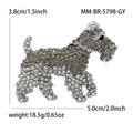 Rhinestone Schnauzer Dog Brooch Amber Multicolor and Grey view 4