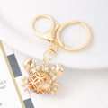 Rhinestone Enamel Crab Keychain Gold Clasp Two Colors view 4