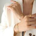 Daisy Flower Charm Bracelet Adjustable Chain Gold Steel view 1