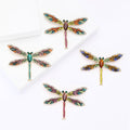 Crystal Dragonfly Metal Brooch in Four Jewel Colors view 1