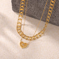 Gold Dual Heart Link Choker And Filigree Heart Necklace view 4