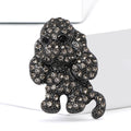 Crystal Sitting Dog Brooch in Clear or Black Stone Finish view 4