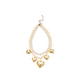Gold and Silver Tone Pearl Necklaces with Heart Charms view 5