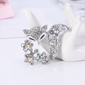 Silver Tone Fox Crystal Enamel Two Designs Metal Brooch Pin view 3