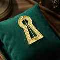 Rhinestone Keyhole Brooch with Faceted Stones for Jackets and Scarves view 4