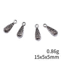 Ornate Teardrop Charms in Three Antique Metal Finishes view 4