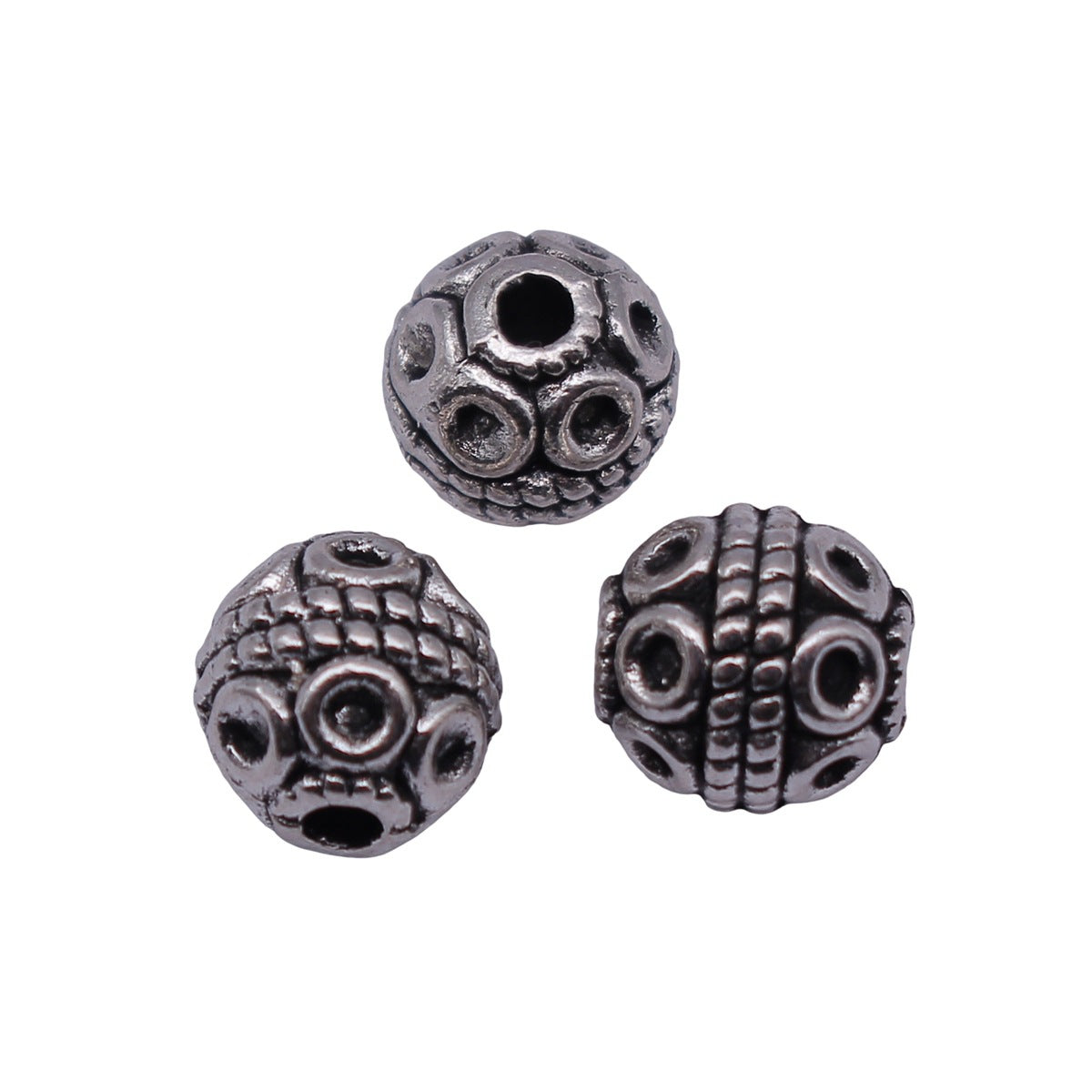 8.5x8.1x8.1mm 1.5g Antique Silver Zinc Alloy Round Hole Spacer Beads for DIY Bracelet Jewelry Making