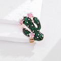Cactus Crystal Enamel Metal Brooch Pin 3 x 4.4 cm for Jackets and Lapels view 5