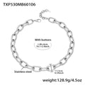 Oversized Oval Link Chain Necklace and Bracelet Collection view 7