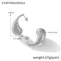 Hammered Dimple Teardrop Stud Earrings Gold Silver view 7