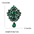 Oval Floral Crystal Dangle Brooch An Oval Floral Crystal Cluster view 4