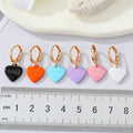 Gold Tone Love Heart Charm Huggie Drop Earrings in Six Colors view 5
