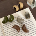 Chunky Curved Resin Stud Earrings In Three Colors Statement Jewelry view 2