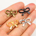 Open Bow Charms in Black, Gold, Silver, and Bronze Tones view 1