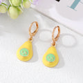Gold Tone Colorful Enamel Fruit Huggie Drop Earrings view 3