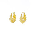 Gold and Silver Beaded Floral Cluster Huggie Earrings view 5