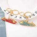 Rhinestone Cruise Ship Keychain Gold Metal Charm Four Colors view 4