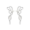 Bow Crystal Tassel Clip On Earrings in Two Designs view 5