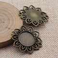 Petal Edge Round Pendant Setting 18mm in Two Finishes view 4