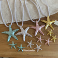 Pearlized Starfish Cord Necklaces Stud Earrings Four Colors view 3