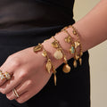 Gold Ocean Charm Bracelets Shells Fish Leaves Hearts Bells view 3