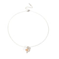 Pink Heart and Dolphin Pendant Necklace in Gold and Silver Tones view 5