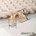 Dolphin Stud Earrings in Gold-Tone Metal Jewelry Design view 4