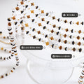 Disc Bead Necklace White Black Tiger Eye Amber Gold Accents view 2