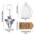 Cow Head Keychain With American Flag Sunglasses And Bandana view 2