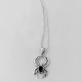 Colored Oval Spider Pendant Necklace In Gold And Silver Tones view 4