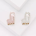 Textured Sparkling Alpaca Metal Brooch in White and Pink view 1