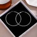 Nine Size Gold and Silver Classic Thin Hoop Earrings view 9