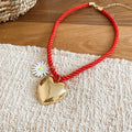 Colorful Woven Cord Necklaces with Heart and Sun Charms view 7
