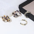 Three Patterned Acrylic C Hoop Small Stud Earrings view 1