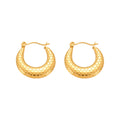 Scaled Teardrop Hoop Earrings in Gold and Silver Tone view 5