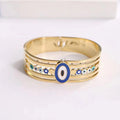 Gold Tone Evil Eye Adjustable Cuff Bracelets in Three Styles view 8