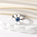 Gold and Silver Tone Flower Evil Eye Fashion Rings view 9