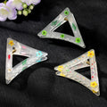 Clear Triangle Dried Flower Resin Hair Claw Clips Three Styles view 4