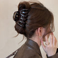 White Fabric Bow Claw And Large Loop Hair Claws In Black Or Purple view 3