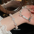 Silver Baroque Pearl Bracelets White and Pink Two Styles view 1