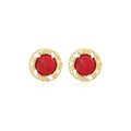 Five Color Oval Stone Look Gold Tone Statement Stud Earrings view 5
